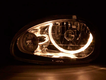 Scheinwerfer Set Angel Eyes Opel Corsa B Bj. 93-00 chrom für Rechtslenker