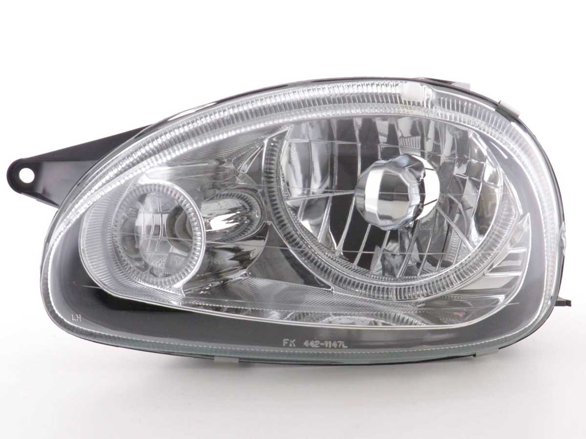Scheinwerfer Set Angel Eyes Opel Corsa B Bj. 93-00 chrom für Rechtslenker