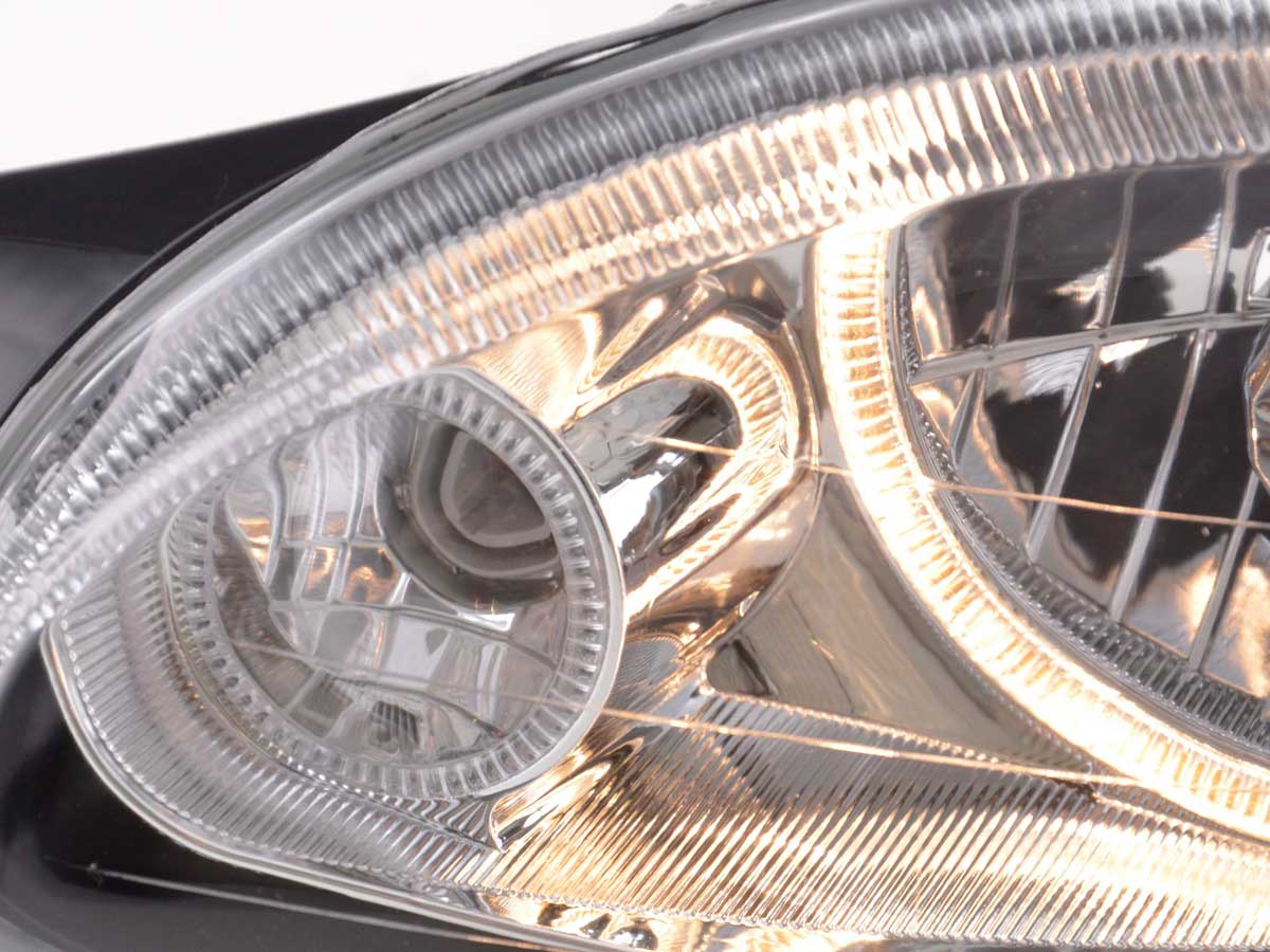 Scheinwerfer Set Angel Eyes Opel Corsa B Bj. 93-00 chrom für Rechtslenker