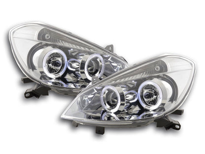 Scheinwerfer Set Renault Clio Typ R Bj. 05- chrom für Rechtslenker