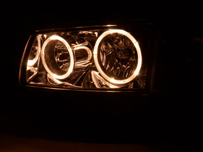 Scheinwerfer Set Angel Eyes VW Bus Typ T4  97-02 chrom