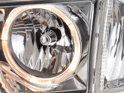 Scheinwerfer Set Angel Eyes VW Bus Typ T4  97-02 chrom