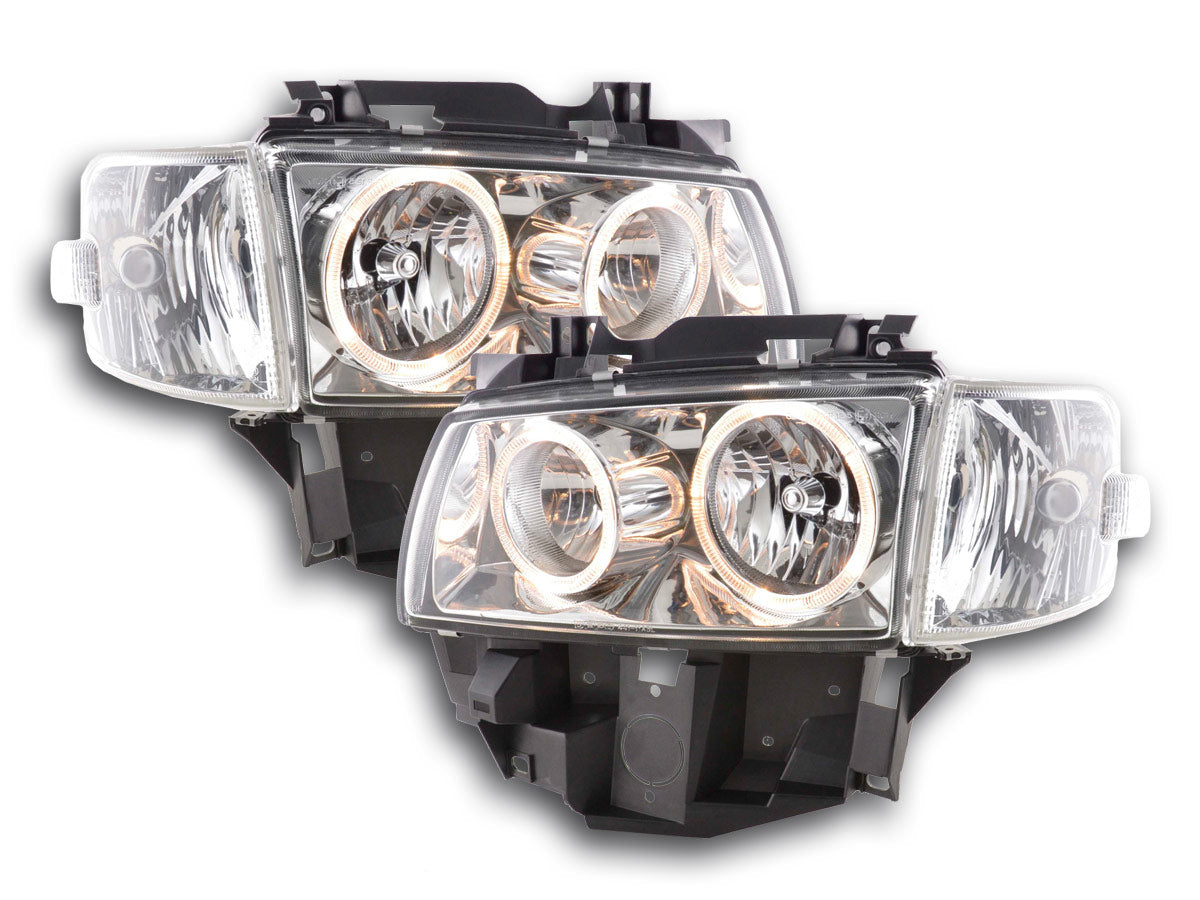 Scheinwerfer Set Angel Eyes VW Bus Typ T4  97-02 chrom