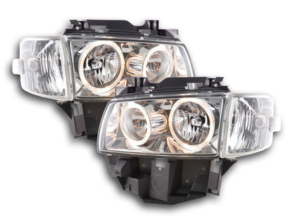 Scheinwerfer Set Angel Eyes VW Bus Typ T4  97-02 chrom