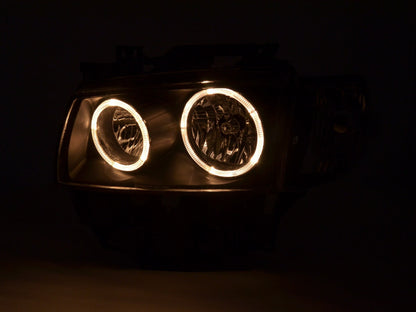 Scheinwerfer Set Angel Eyes VW Bus Typ T4  97-02 schwarz