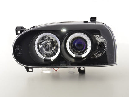 Scheinwerfer Set VW Golf 3 Typ 1HXO 1 EXO Bj. 91-97 schwarz