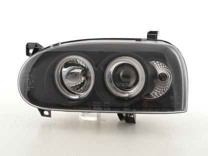 Scheinwerfer Set Angel Eyes CCFL VW Golf 3  92-98 schwarz