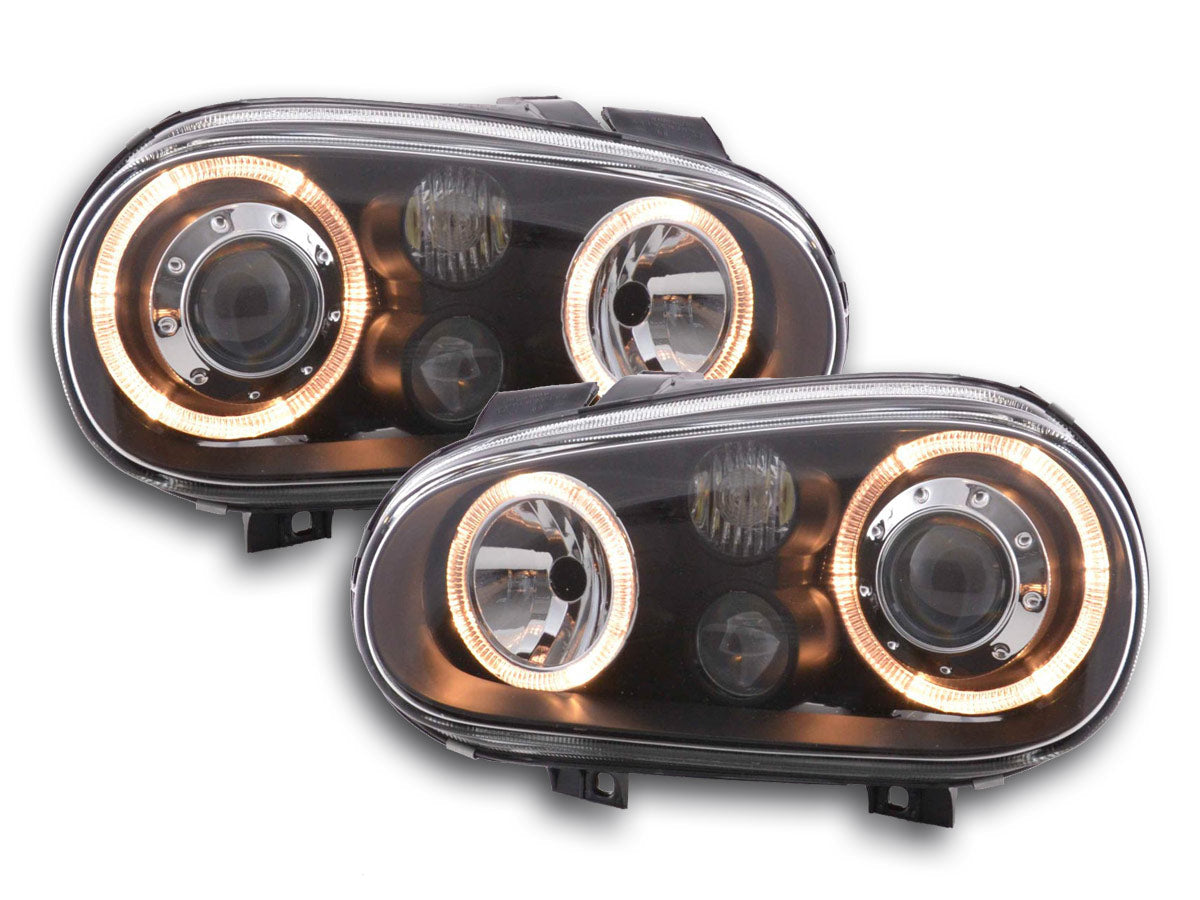 Scheinwerfer Set Angel Eyes VW Golf 4 Typ 1J  98-03 schwarz