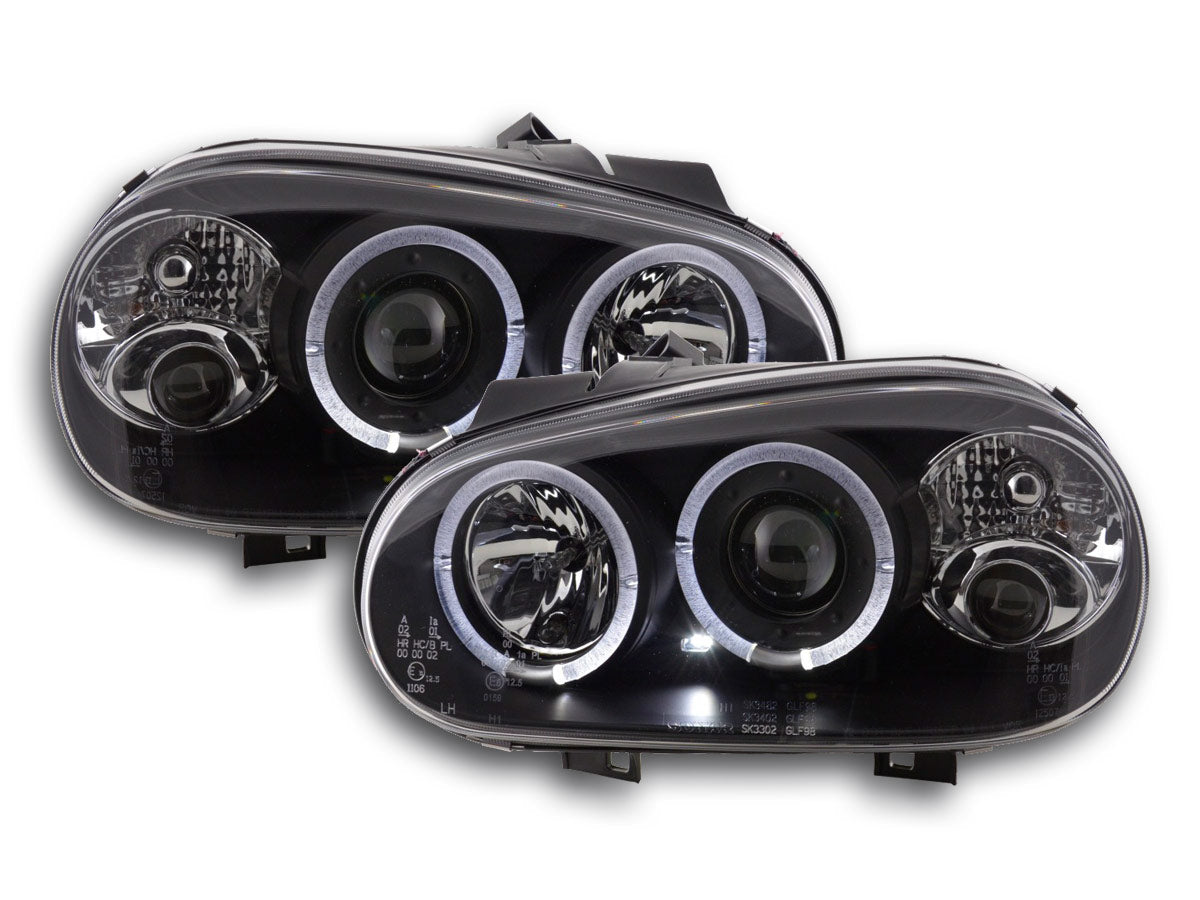 Scheinwerfer Set Angel Eyes VW Golf 4 Typ 1J Bj. 98-03 schwarz