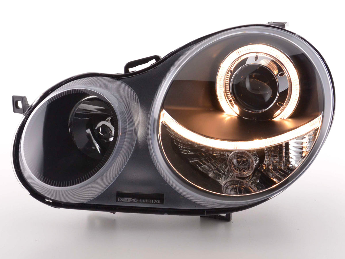Scheinwerfer Set Angel Eyes VW Polo Typ 9N  01-05 schwarz