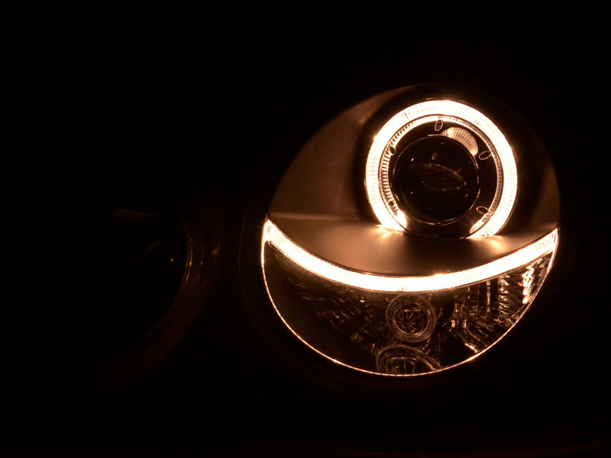 Scheinwerfer Set Angel Eyes VW Polo Typ 9N  01-05 schwarz