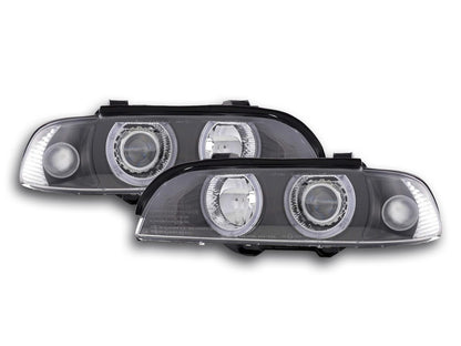 Scheinwerfer Set Xenon Angel Eyes BMW 5er E39 Bj 95-00 schwarz