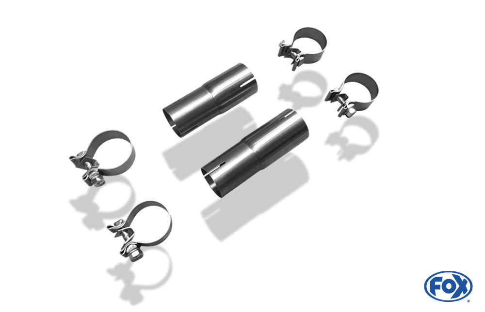 Audi 200 Typ 44Q quattro Adapter für die Montage auf die originalen Katalysatoren 55,5/60,5 inkl. Schellen (180/160mm lang) 2x