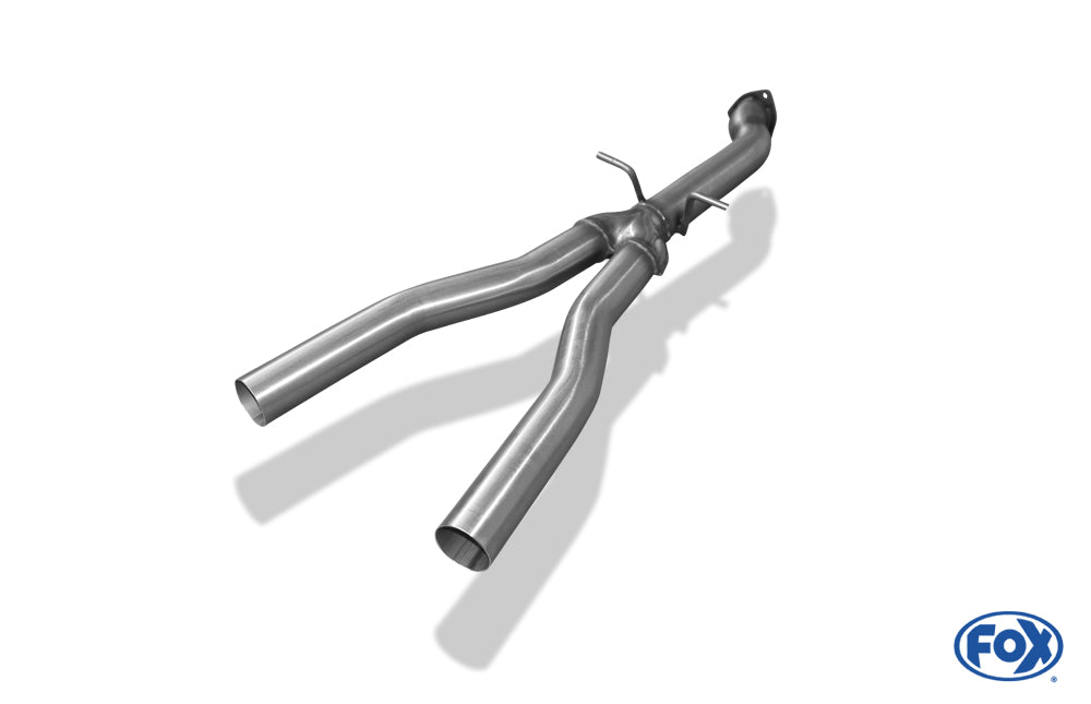 Audi A4 B7 Quattro 3,0l TDI Y-Verbindungsrohr FOX Endschalldämpfer auf original Vorschalldämpfer