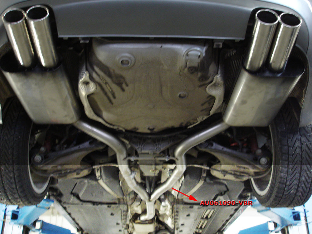 Audi A4 B7 Quattro 3,0l TDI Y-Verbindungsrohr FOX Endschalldämpfer auf original Vorschalldämpfer