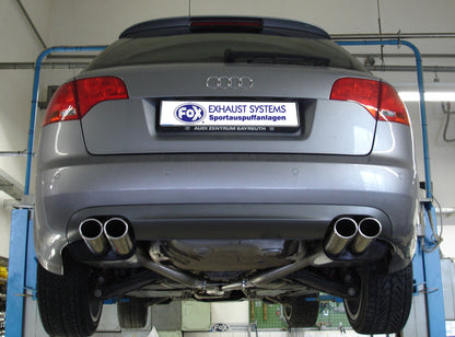 Audi A4 Typ B7 quattro Endschalldämpfer rechts/links Ø63,5mm für 4-Rohr - 2x88x74 Typ 32