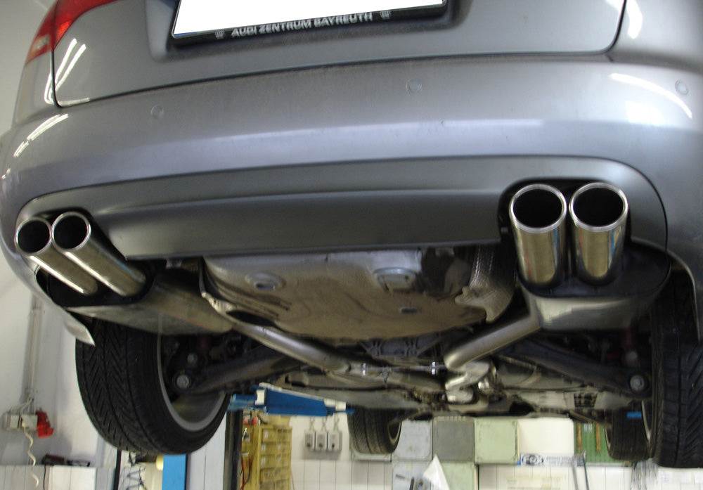 Audi A4 Typ B7 quattro Endschalldämpfer rechts/links Ø63,5mm für 4-Rohr - 2x88x74 Typ 32