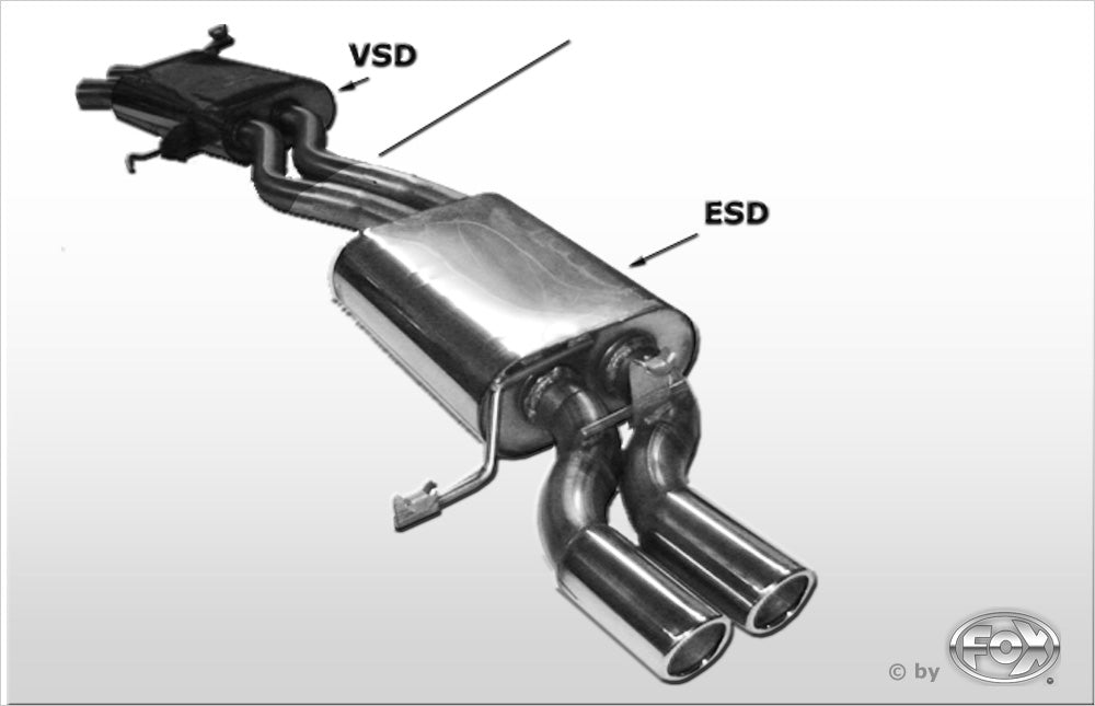 Audi 200 Typ 44Q quattro Endschalldämpfer - 2x70 Typ 16