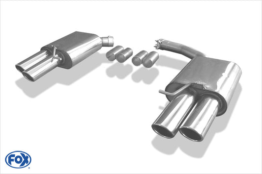 Audi A4 B8/ A5 8T quattro  Coupe/A5 Cabrio Endschalldämpfer rechts/links für 2-Rohr zweiflutig - 2x88x74 Typ 32 rechts/links