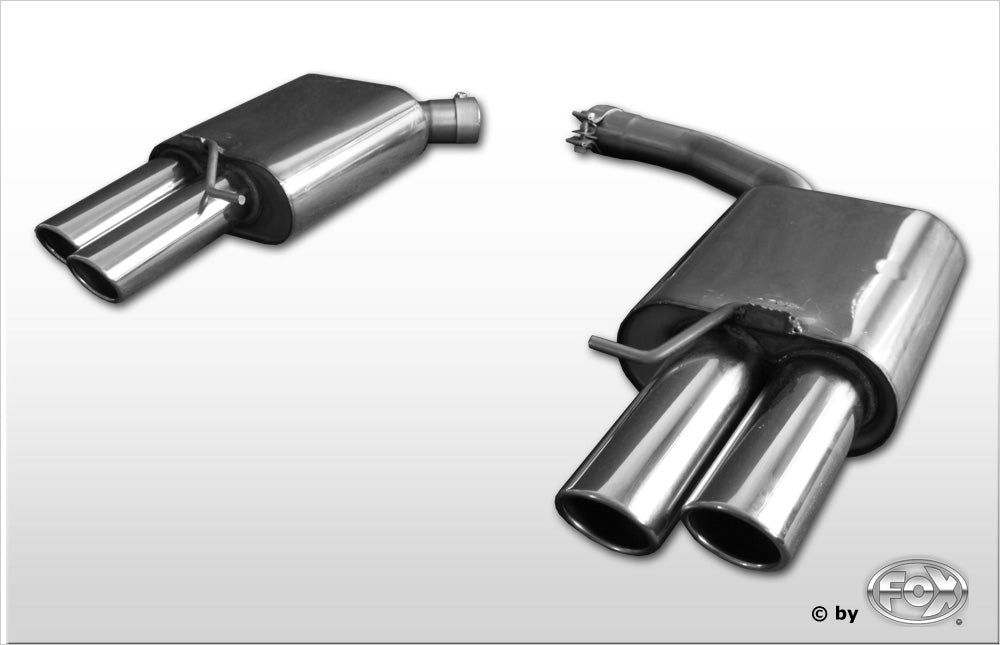 Audi A5 8T Coupe + S-Line Endschalldämpfer rechts/links zweiflutig inkl. Y-Adapterrohr Ø55mm innen - 2x88x74 Typ 32 rechts/links