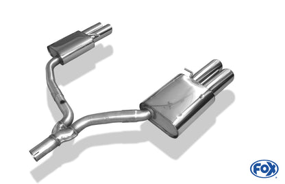 Audi A4 B8 Limousine/ Avant + S-Line Endschalldämpfer rechts/links zweiflutig inkl. Y-Adapterrohr Ø65mm innen - 2x90 Typ 17 rechts/links