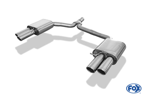 Audi A4 B8 Limousine/ Avant + S-Line Endschalldämpfer rechts/links zweiflutig inkl. Y-Adapterrohr Ø55mm innen - 2x88x74 Typ 32 rechts/links