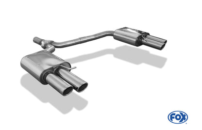 Audi A4 B8 Limousine/ Avant + S-Line Endschalldämpfer rechts/links zweiflutig inkl. Y-Adapterrohr Ø65mm innen - 2x88x74 Typ 32 rechts/links