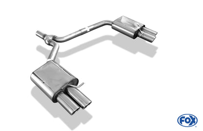Audi A5 8T Coupe + S-Line Endschalldämpfer rechts/links zweiflutig inkl. Y-Adapterrohr Ø55mm innen - 2x80 Typ 17 rechts/links