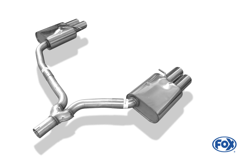Audi A4 B8 Limousine/ Avant + S-Line Endschalldämpfer rechts/links zweiflutig inkl. Y-Adapterrohr Ø65mm innen - 2x80 Typ 17 rechts/links