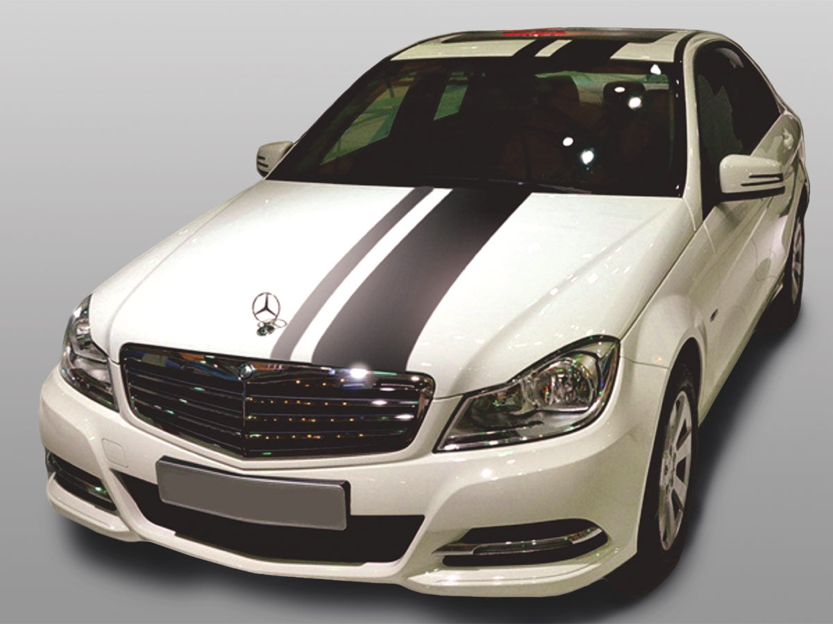 Auto Folie Rallye Streifen weiß selbstklebend 1 Rolle = 10/3cm x 350cm