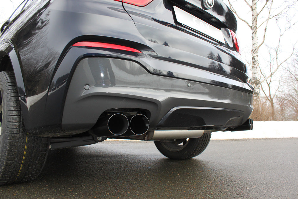 BMW X4 F26 Endschalldämpfer quer Ausgang rechts/links - 2x90 Typ 25 rechts/links SCHWARZ