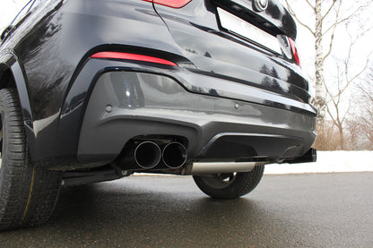 BMW X4 F26 Endschalldämpfer quer Ausgang rechts/links - 2x90 Typ 25 rechts/links SCHWARZ