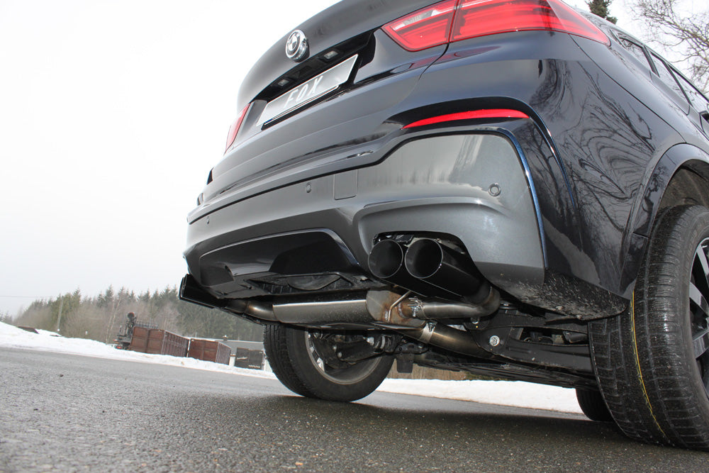 BMW X4 F26 Endschalldämpfer quer Ausgang rechts/links - 2x90 Typ 25 rechts/links SCHWARZ