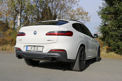 BMW X4 G02 - 30i Endschalldämpfer quer Ausgang rechts/links - 1x100 Typ 25 rechts/links SCHWARZ emalliert mit Abgasklappe