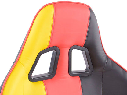 FK Sportsitz Bürodrehstuhl St. Louis schwarz/rot/gelb Chefsessel Drehstuhl Bürostuhl