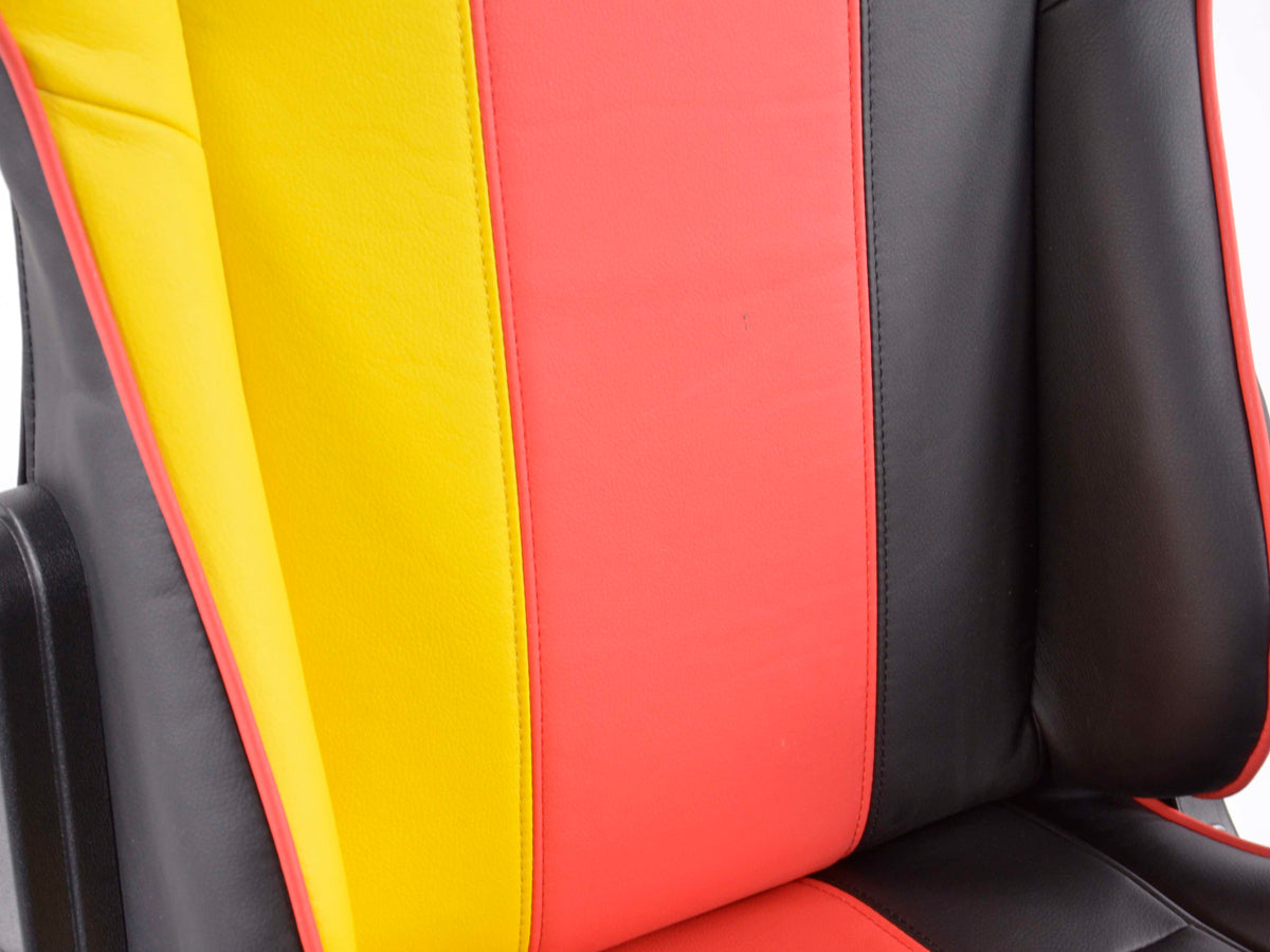 FK Sportsitz Bürodrehstuhl St. Louis schwarz/rot/gelb Chefsessel Drehstuhl Bürostuhl