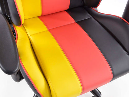 FK Sportsitz Bürodrehstuhl St. Louis schwarz/rot/gelb Chefsessel Drehstuhl Bürostuhl