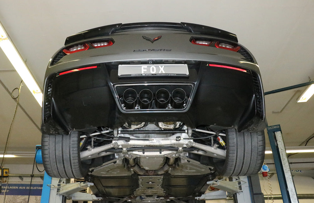 Corvette C7/ Z06 Endschalldämpfer Ausgang mittig - 4x100 Typ 25 mittig SCHWARZ
