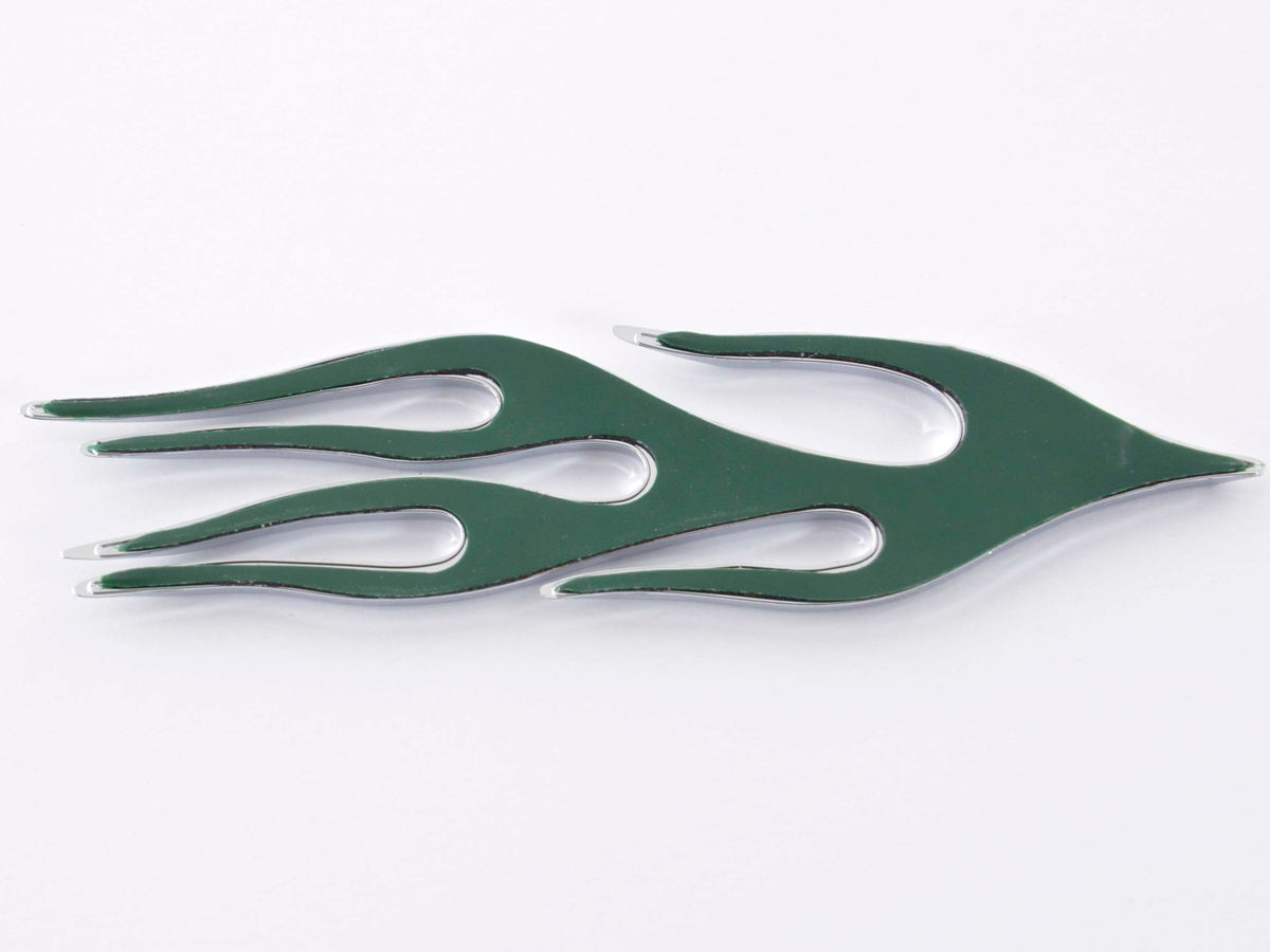 Aufkleber Chrom 3D Car Logo Motiv Flame 115x45 mm chrom