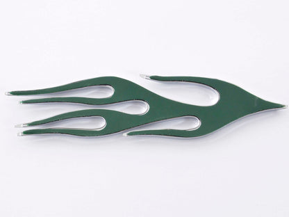 Aufkleber Chrom 3D Car Logo Motiv Flame 115x45 mm chrom