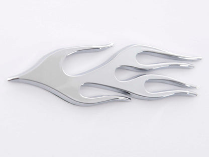 Aufkleber Chrom 3D Car Logo Motiv Flame 115x45 mm chrom