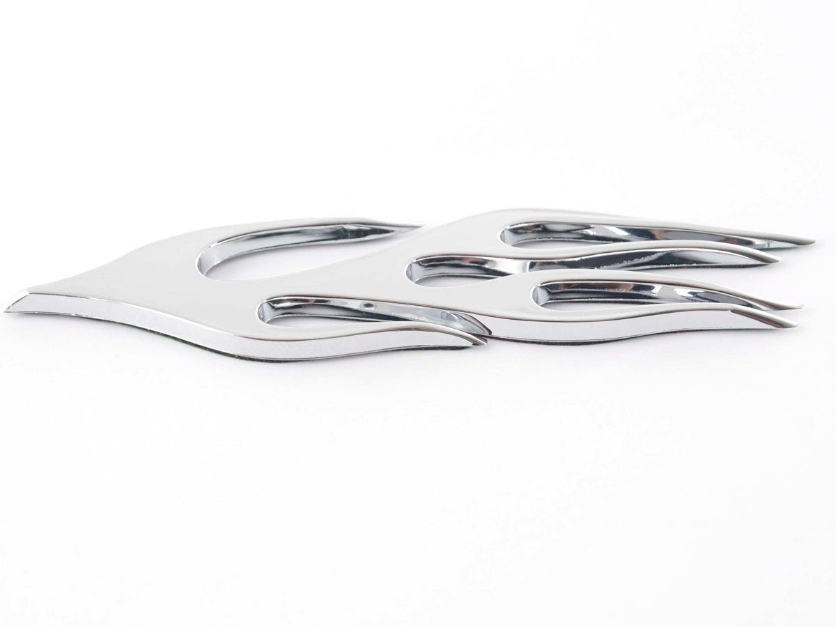 Aufkleber Chrom 3D Car Logo Motiv Flame 115x45 mm chrom