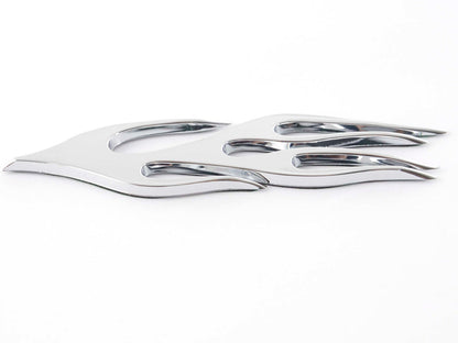 Aufkleber Chrom 3D Car Logo Motiv Flame 115x45 mm chrom