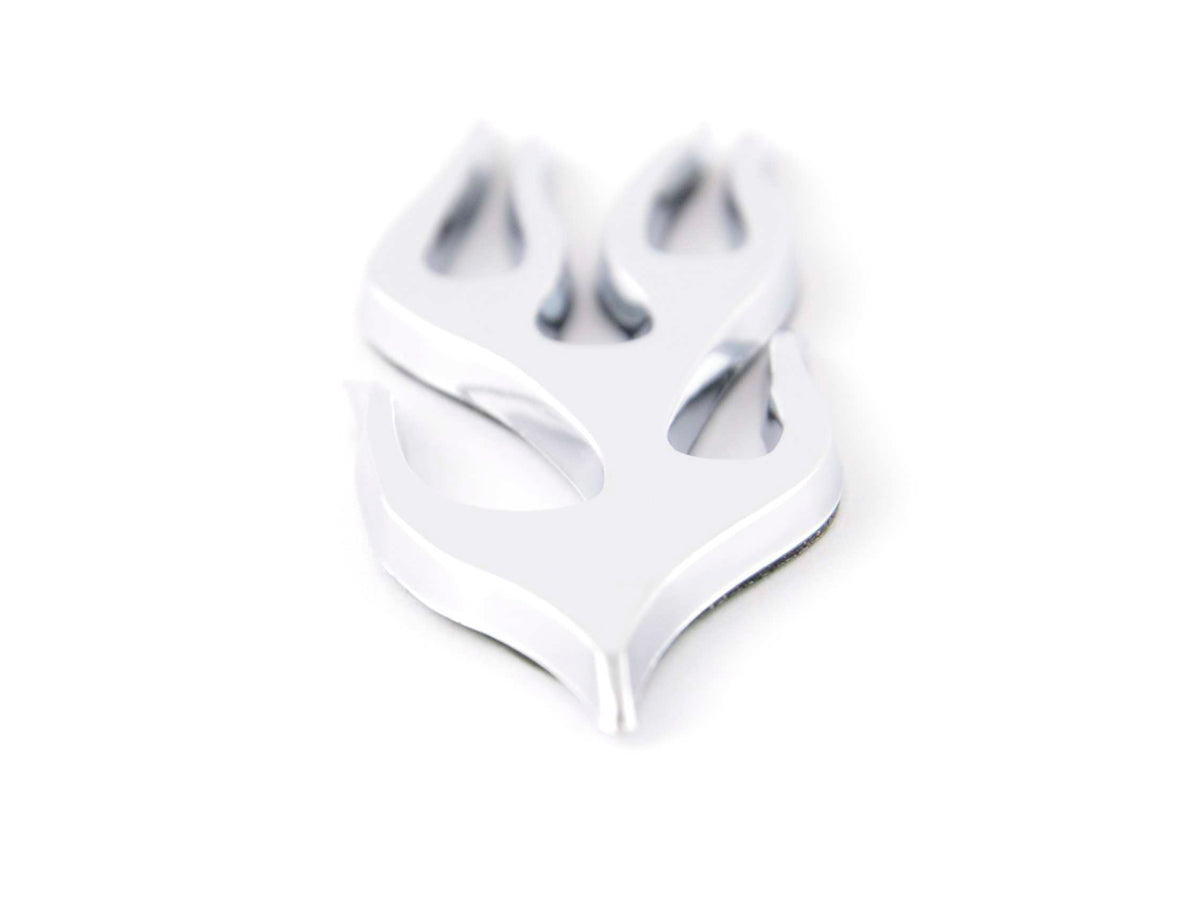 Aufkleber Chrom 3D Car Logo Motiv Flame 115x45 mm chrom