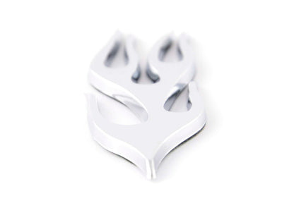 Aufkleber Chrom 3D Car Logo Motiv Flame 115x45 mm chrom