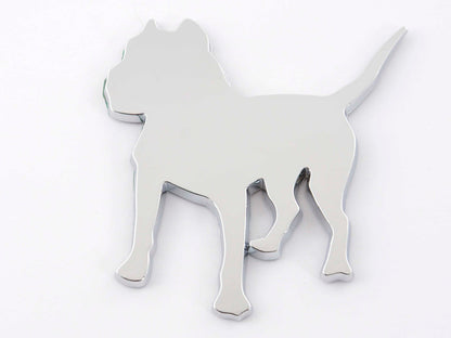 Aufkleber Chrom 3D Car Logo Motiv Pbull 85x85 mm chrom