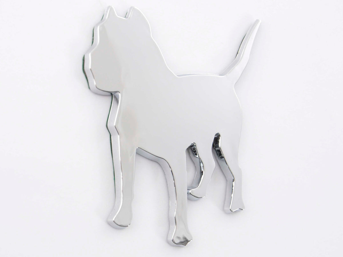 Aufkleber Chrom 3D Car Logo Motiv Pbull 85x85 mm chrom