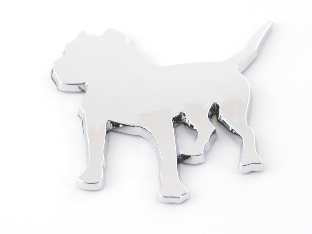 Aufkleber Chrom 3D Car Logo Motiv Pbull 85x85 mm chrom