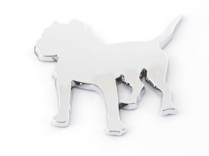Aufkleber Chrom 3D Car Logo Motiv Pbull 85x85 mm chrom