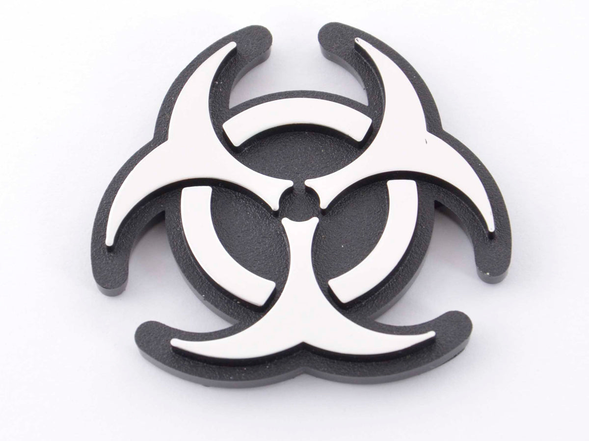 Aufkleber Chrom 3D Car Logo Motiv Radioactiv 52x52 mm chrom